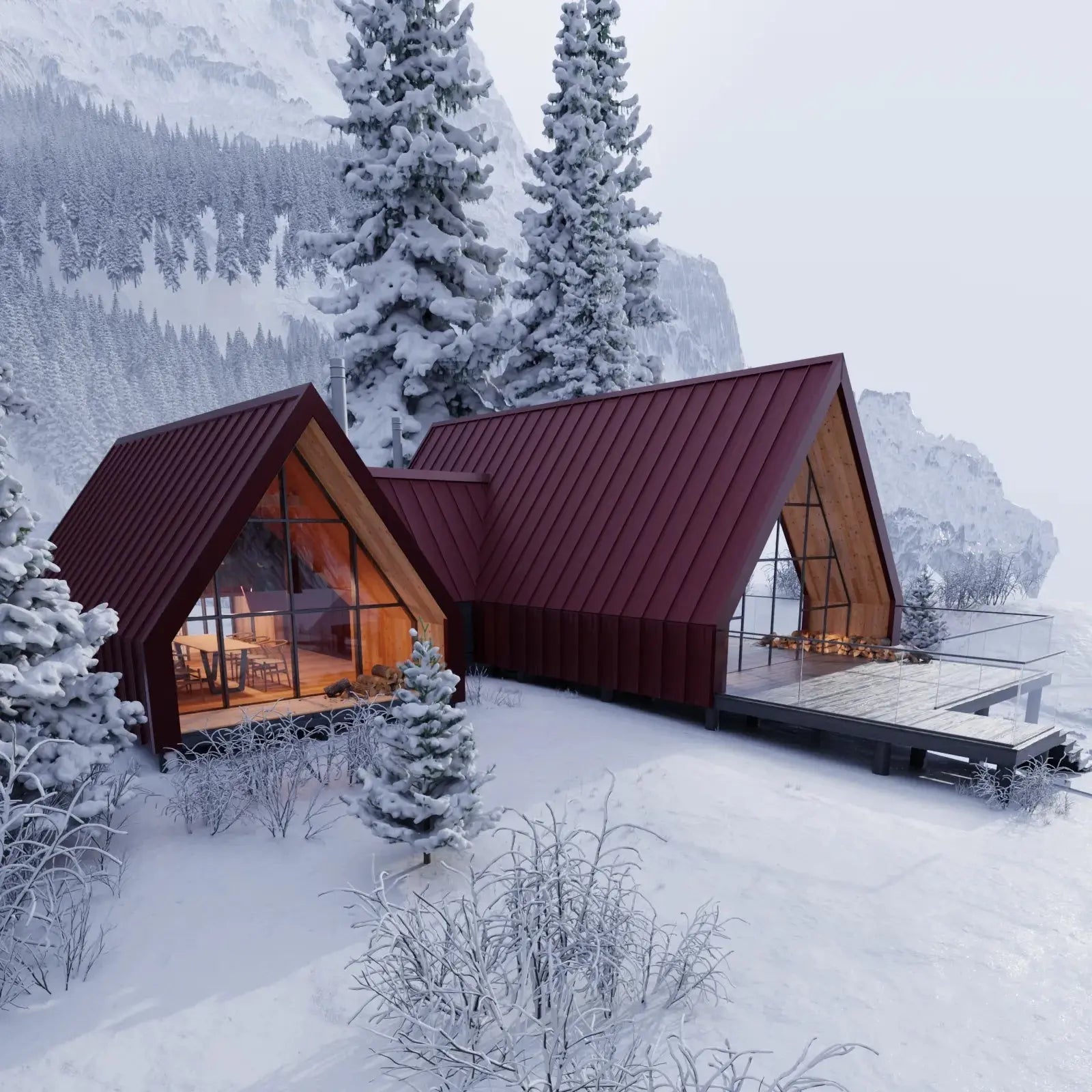 Steel Click-System Cladding Panel | Cherry RAL3005 | 250x55 cm Mavlli