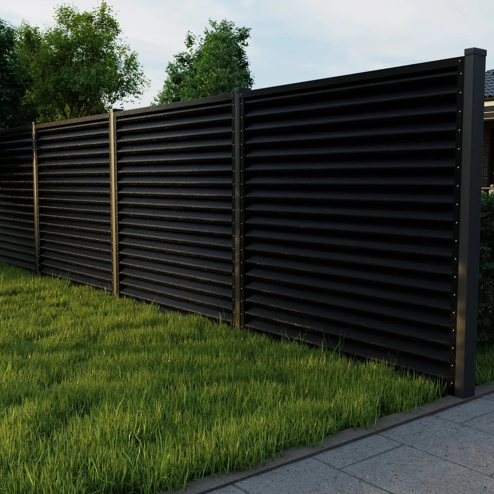 Fence Panel Pyramid | Black RAL9005 Hi-Mat Mavlli