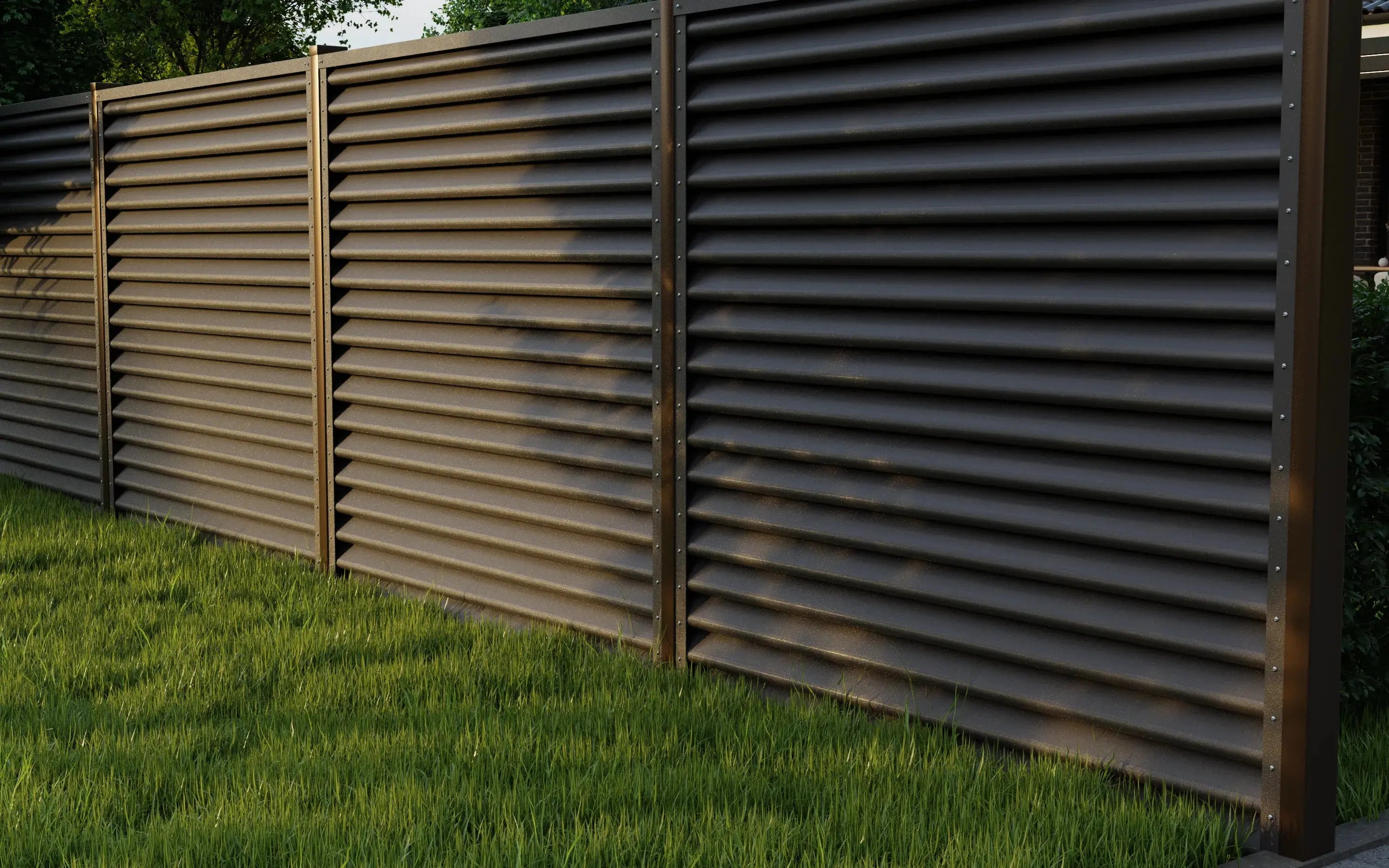 Fence Panel Pyramid | Dark Brown RAL8019 Mavlli