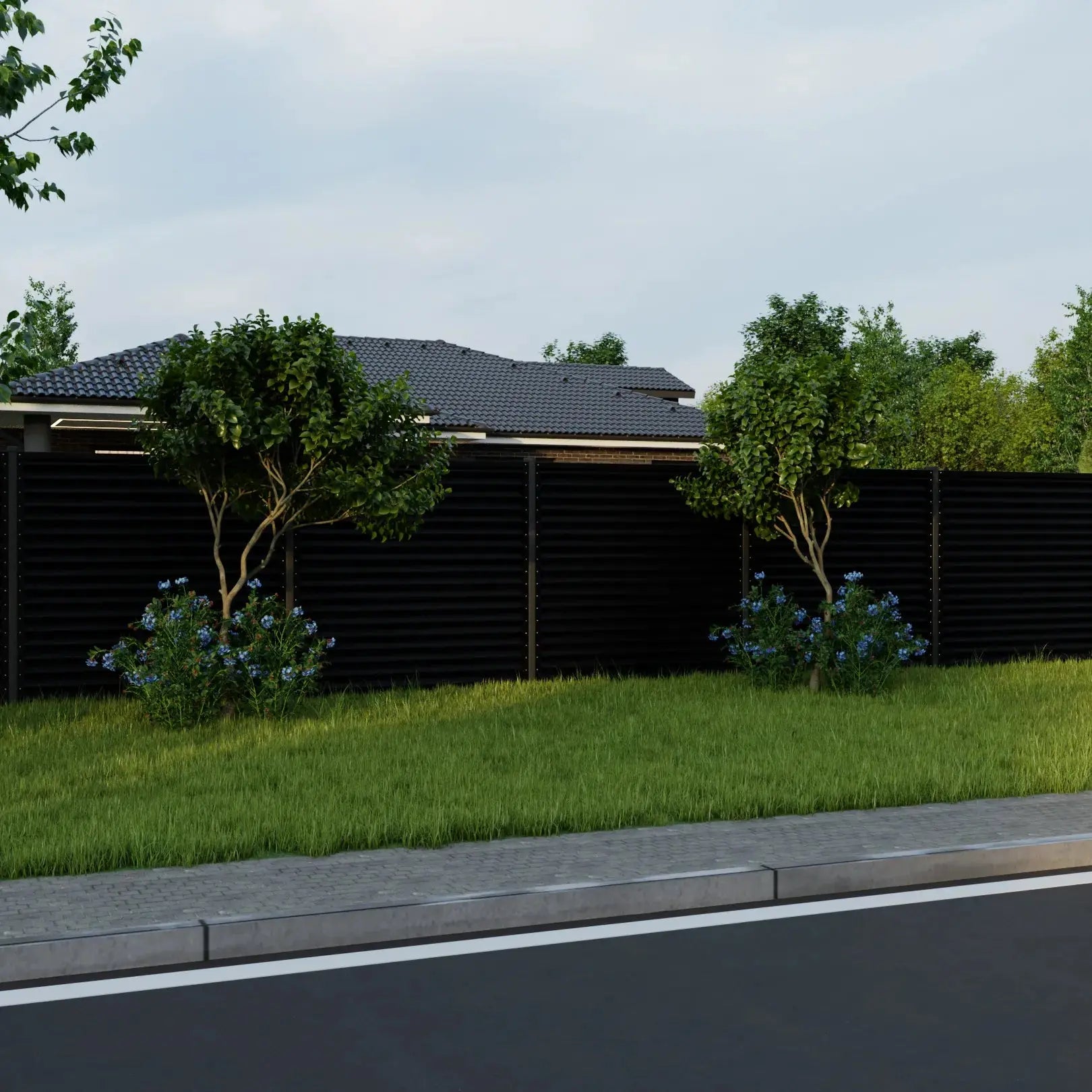 Fence Panel Pyramid | Black RAL9005 Hi-Mat Mavlli