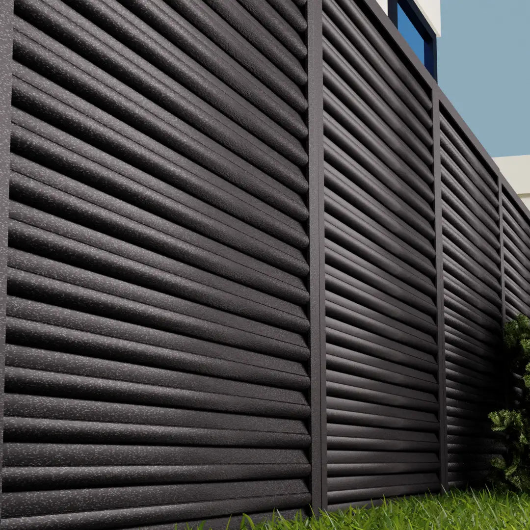 Panneau de clôture Pyramide | Noir métallique | RAL9005