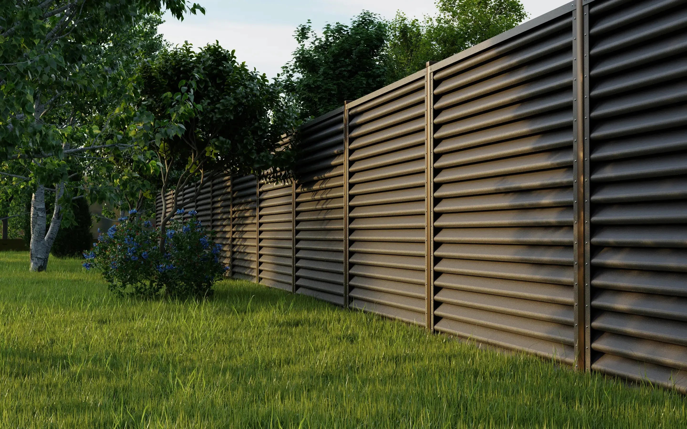 Fence Panel Pyramid | Dark Brown RAL8019 Mavlli
