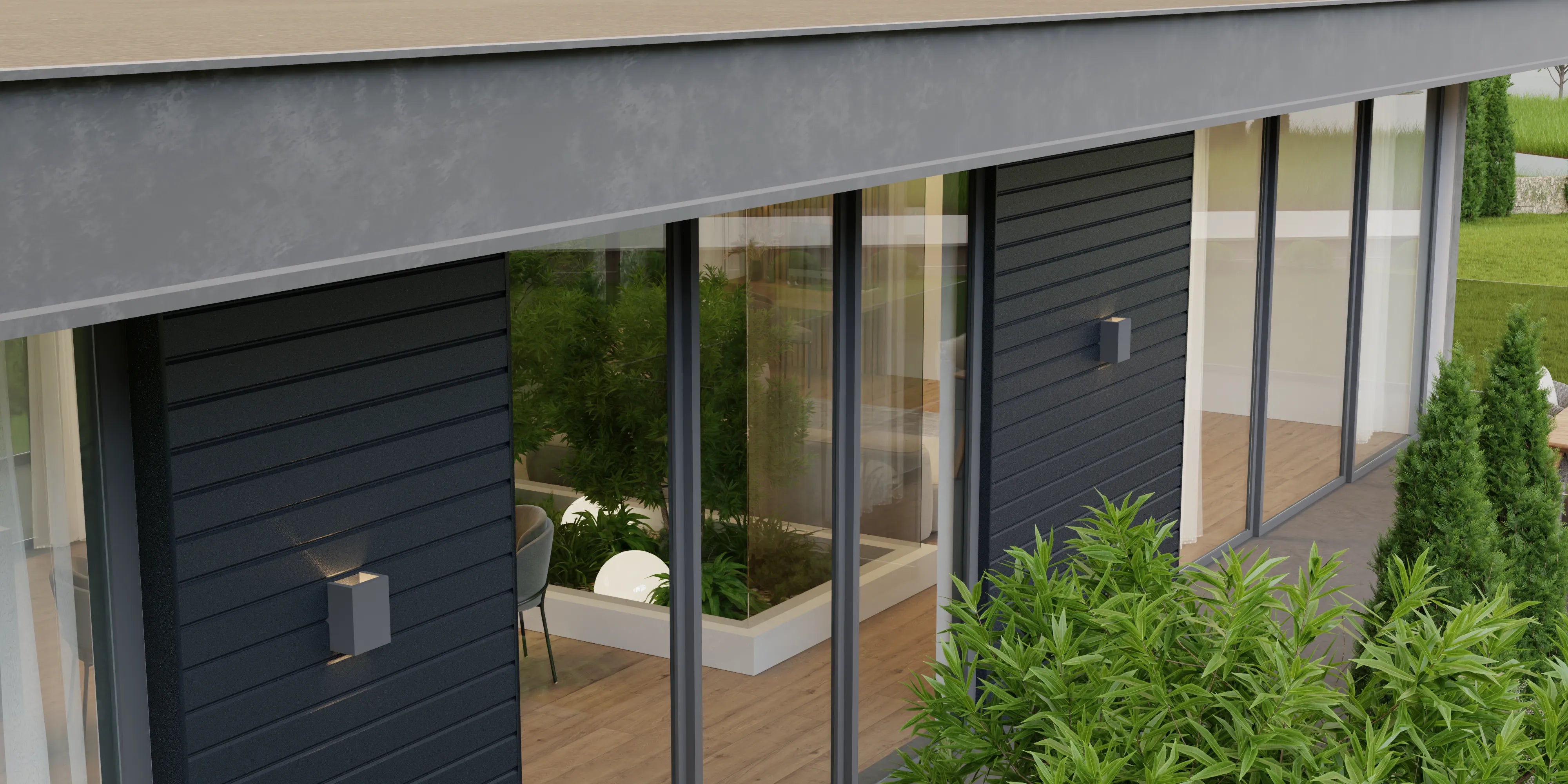 Bardage en Tôle d’Acier | Gris Anthracite | RAL7016