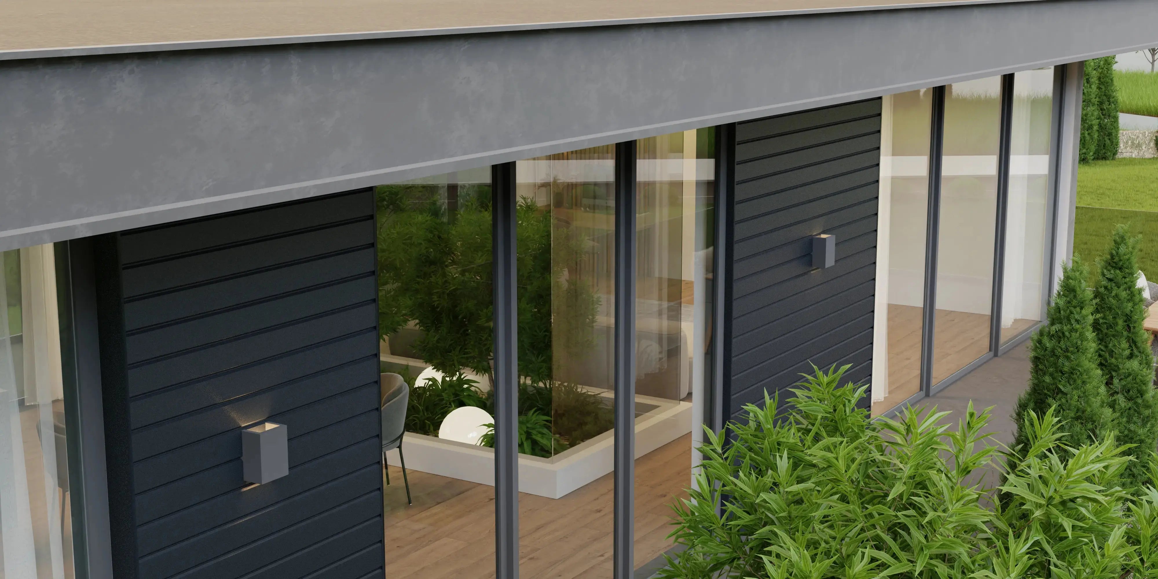 Steel Sheet Cladding | Anthracite RAL7016 | 250x26 cm Mavlli