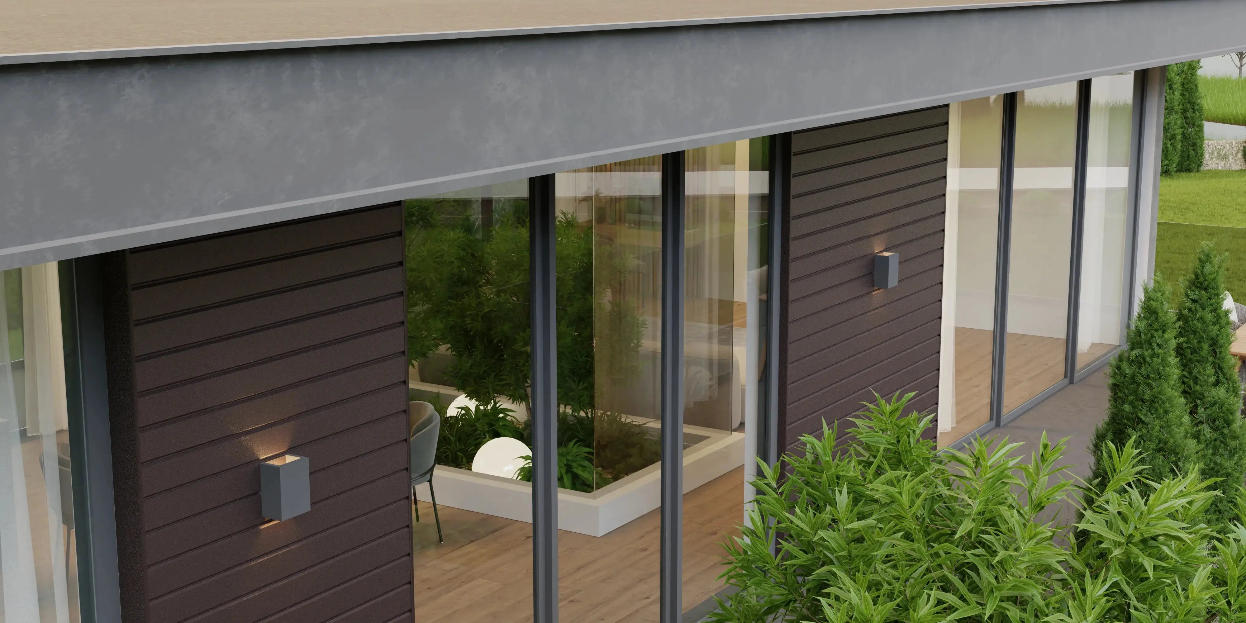 Steel Sheet Cladding | Brown RAL8017 | 250x26 cm Mavlli