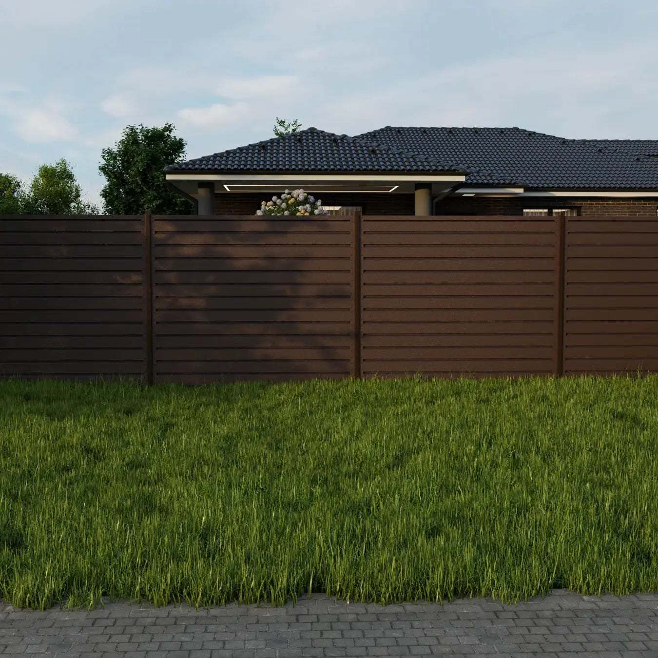 Fence Panel Rombo Mini | Brown RAL8017 Mavlli