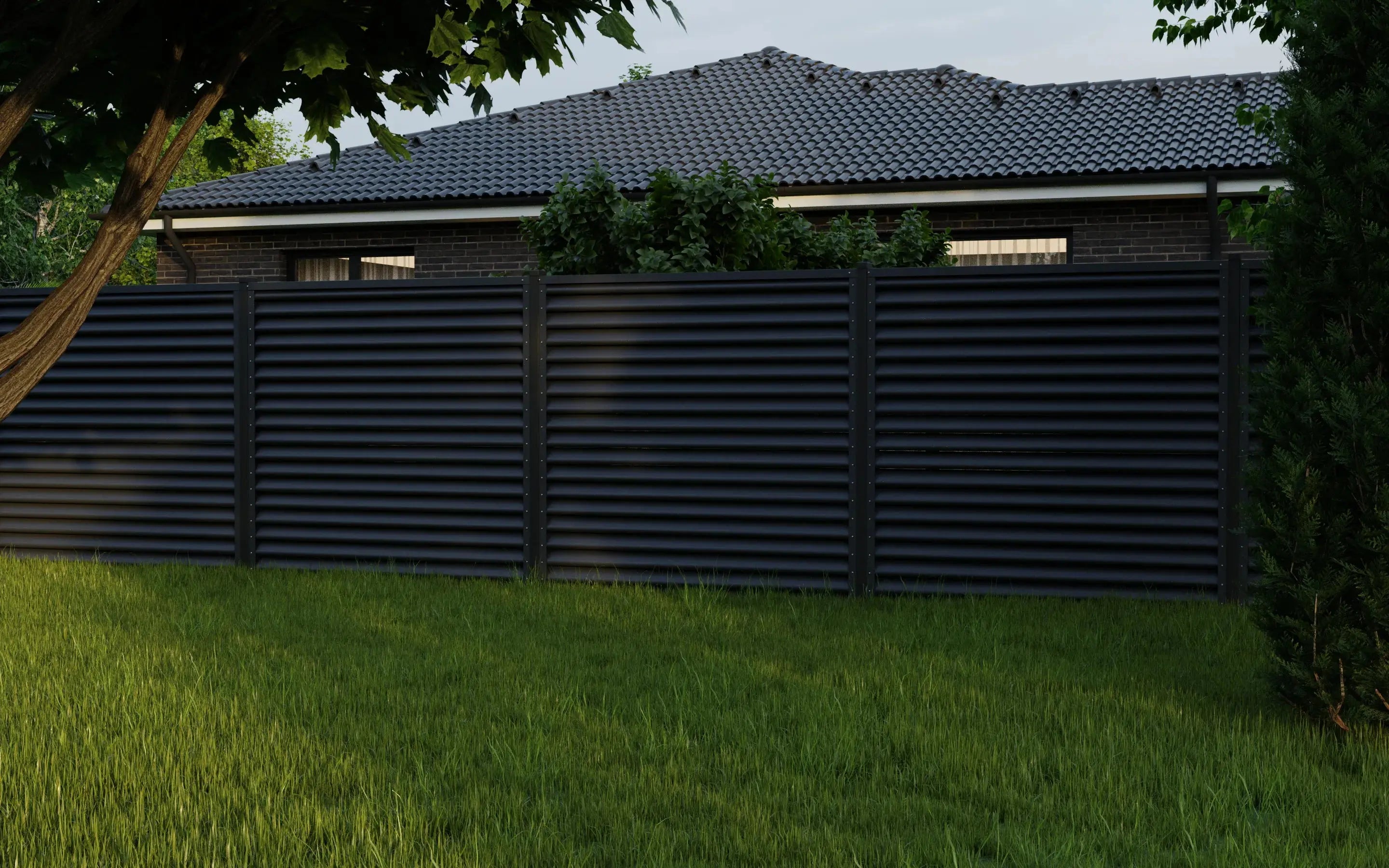 Fence Panel Pyramid | Grey RAL7024 Mavlli