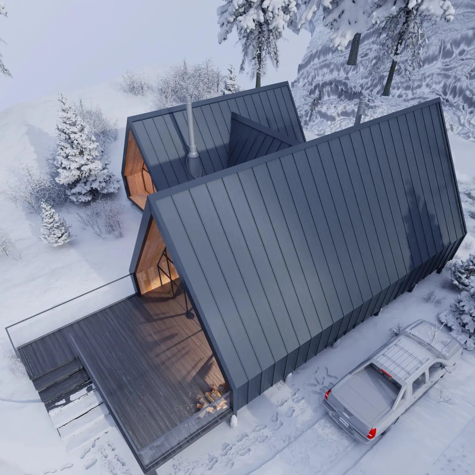 Steel Click-System Cladding Panel | Anthracite RAL7016 | 250x55 cm Mavlli