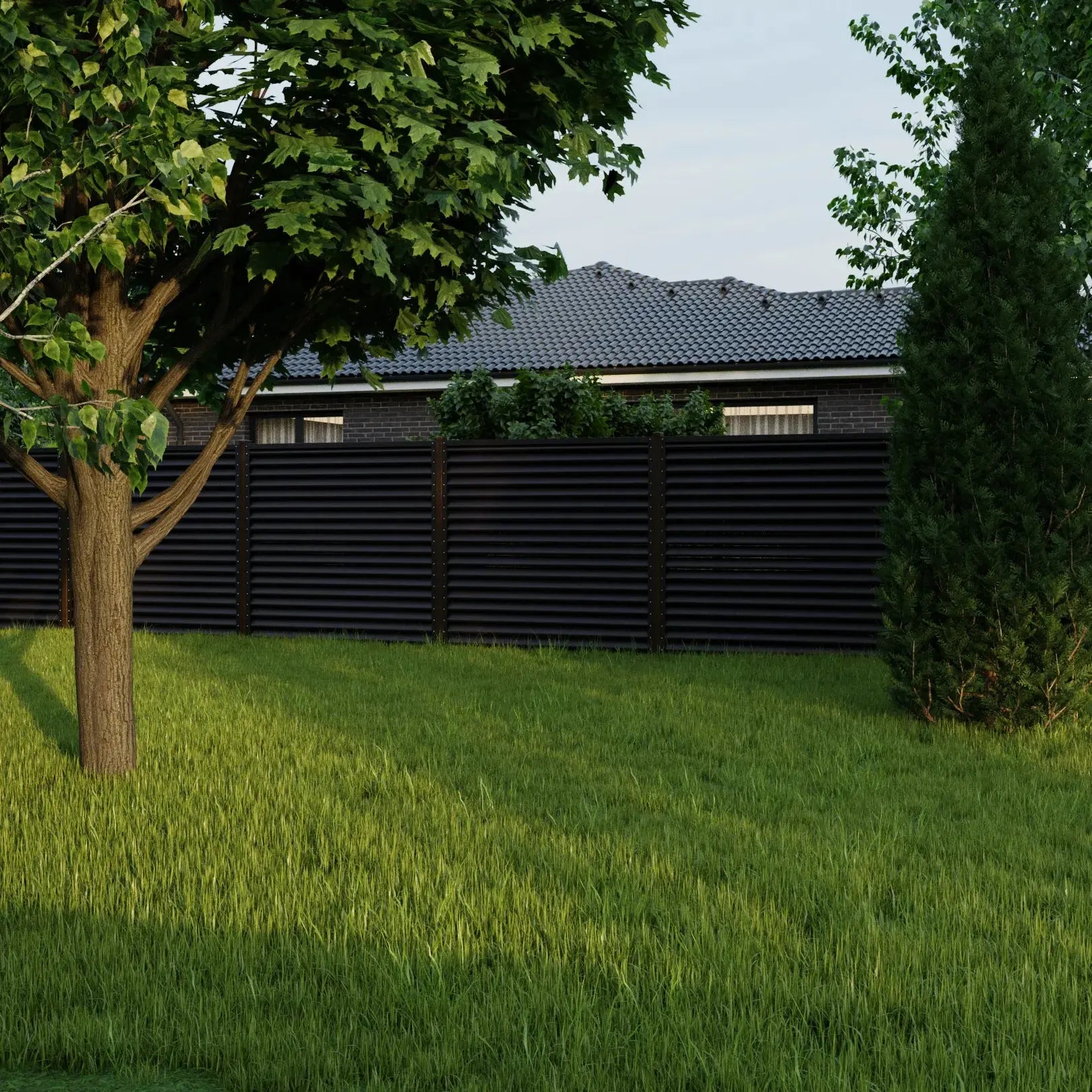 Fence Panel Pyramid | Dark Brown RAL8019 Hi-Mat Mavlli