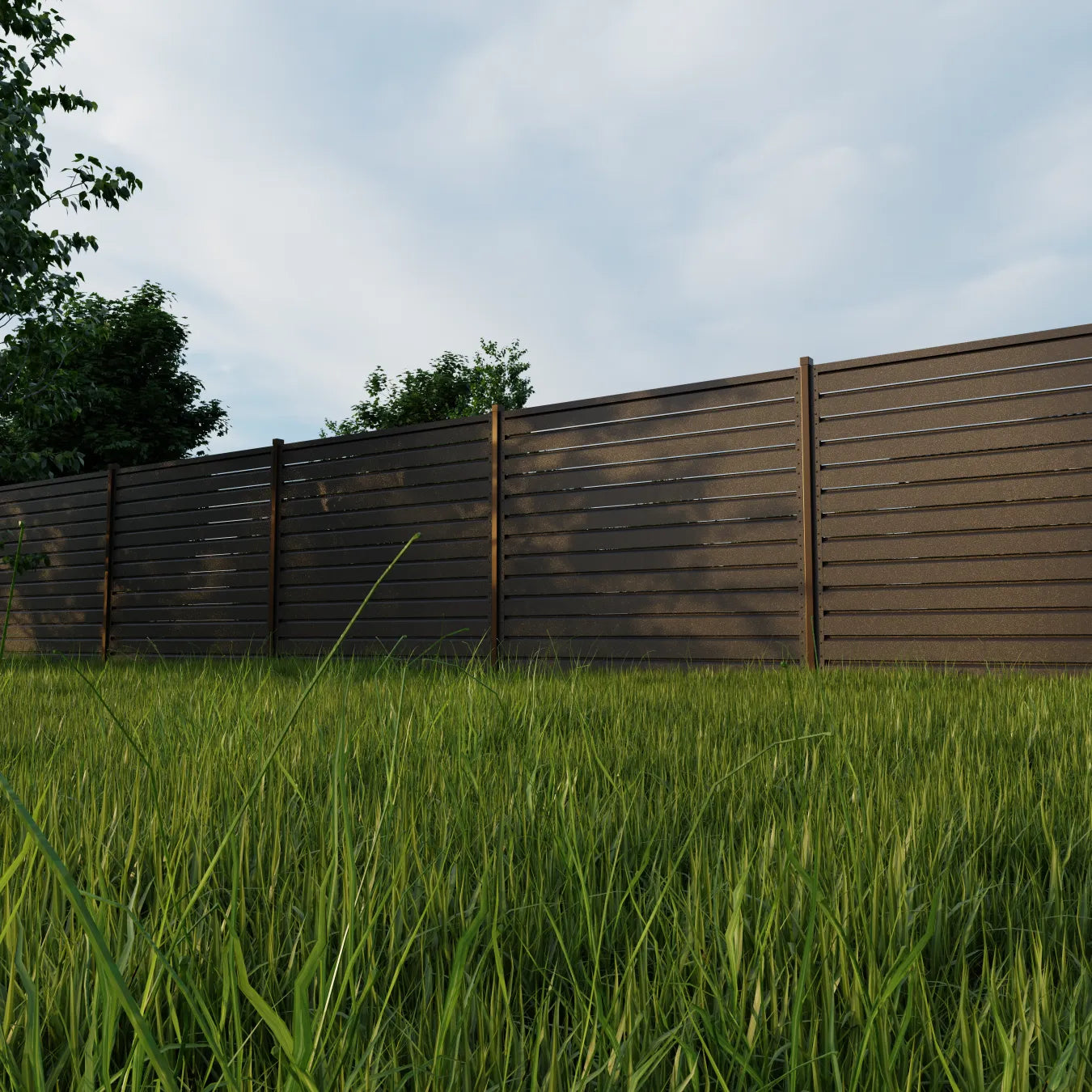 Panneau de clôture Rombo Mini | Brun foncé RAL8019