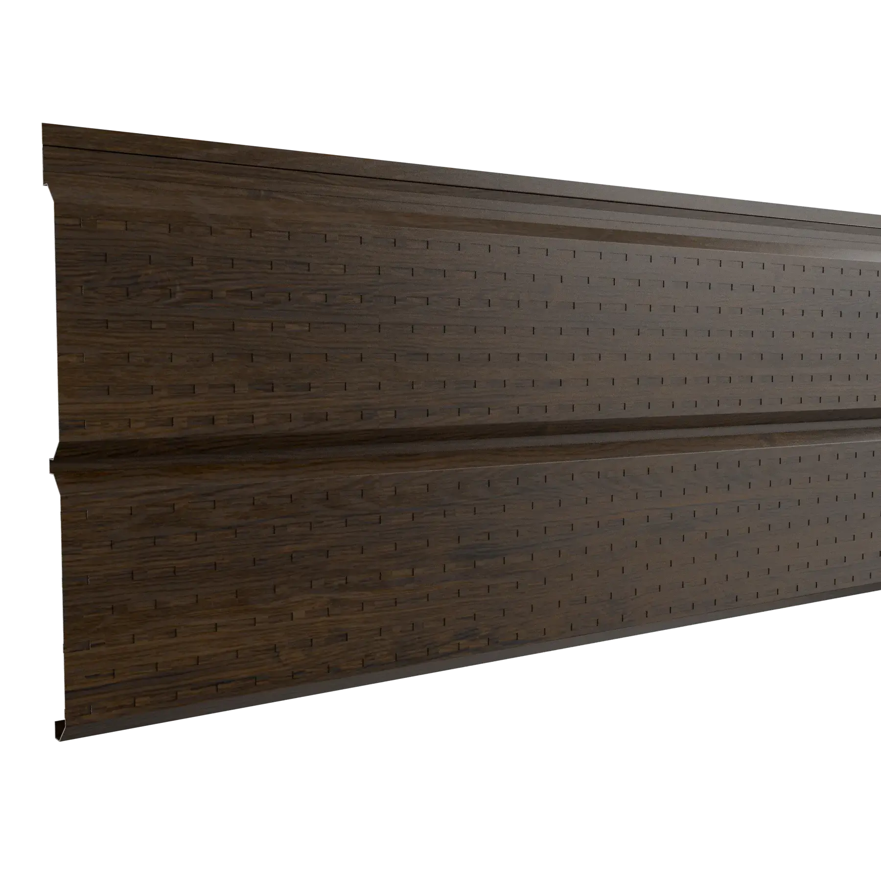 Perforated Steel Sheet Cladding | Walnut | 250x26 cm Mavlli