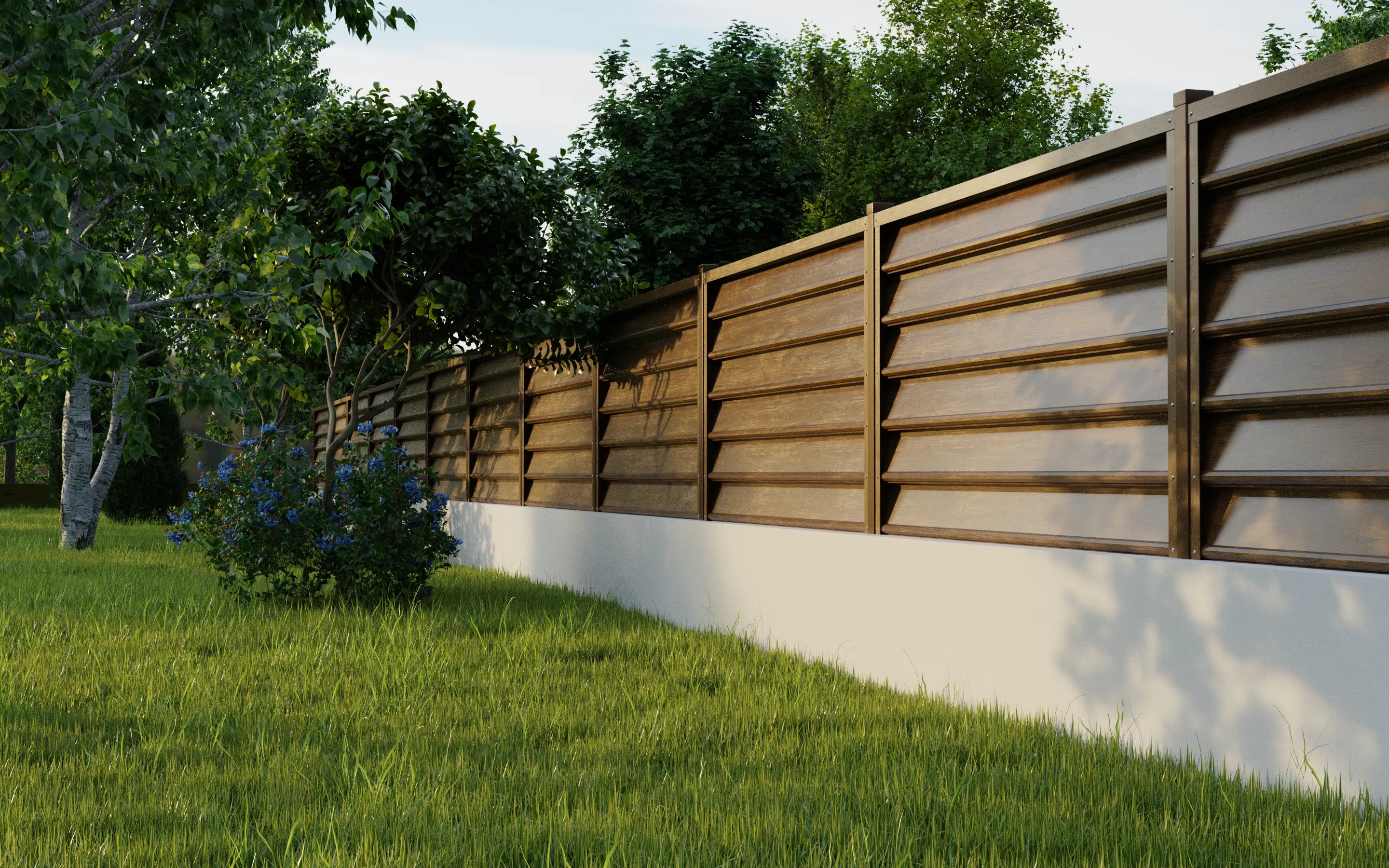 Fence surrounded by greenery