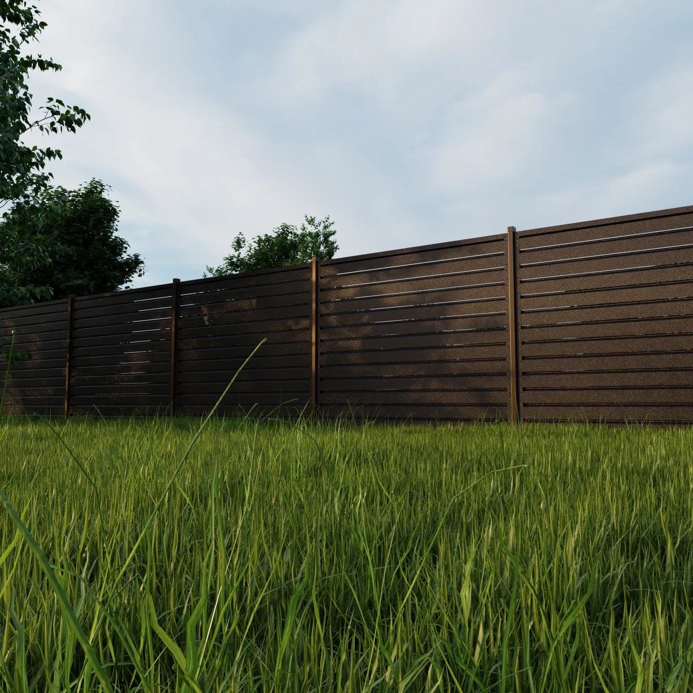 Panneau de clôture Rombo Mini | Brun métallique RAL8019