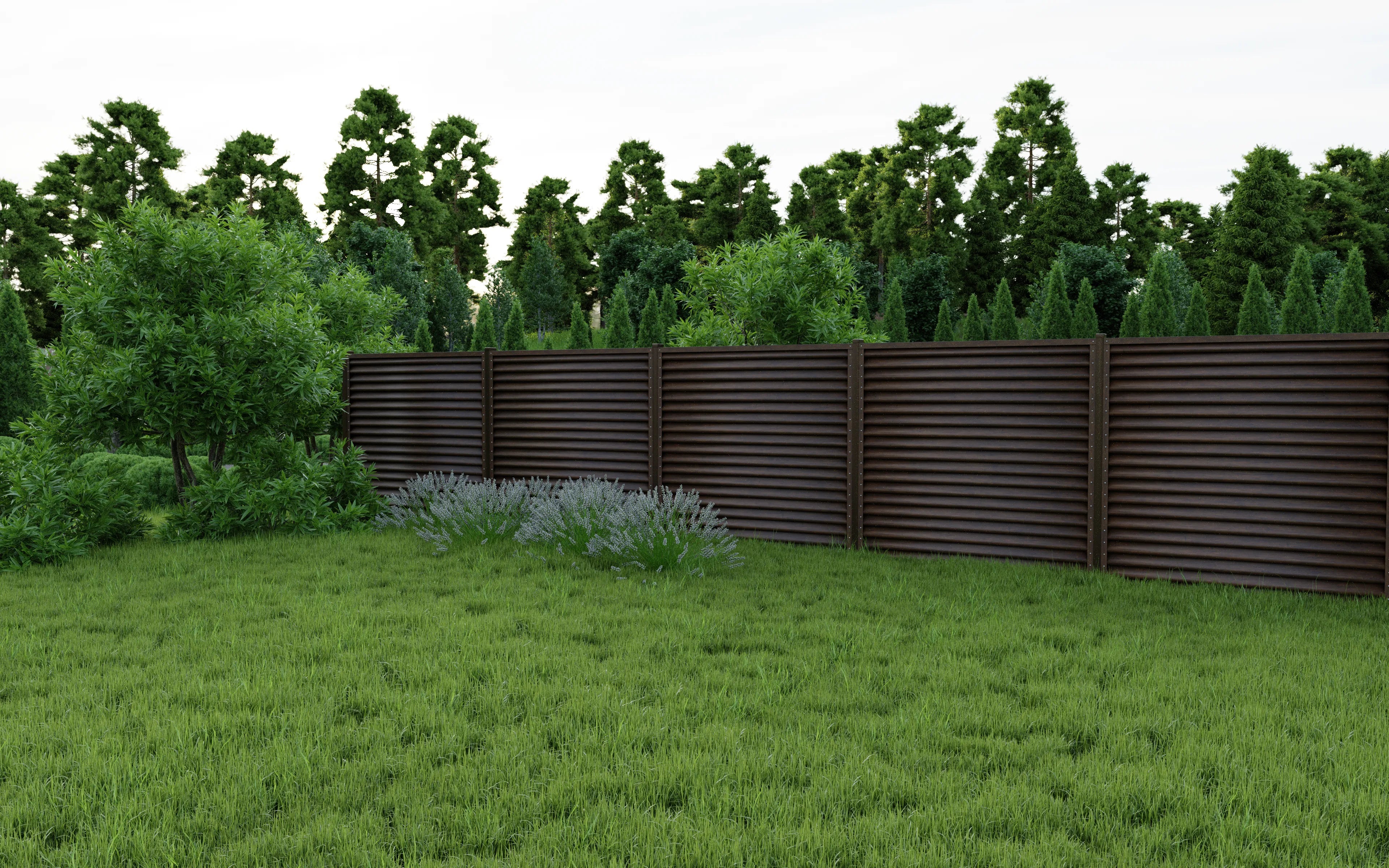 Panneau de clôture Pyramide | Acajou