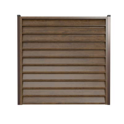 Wooden slatted panel on a white background