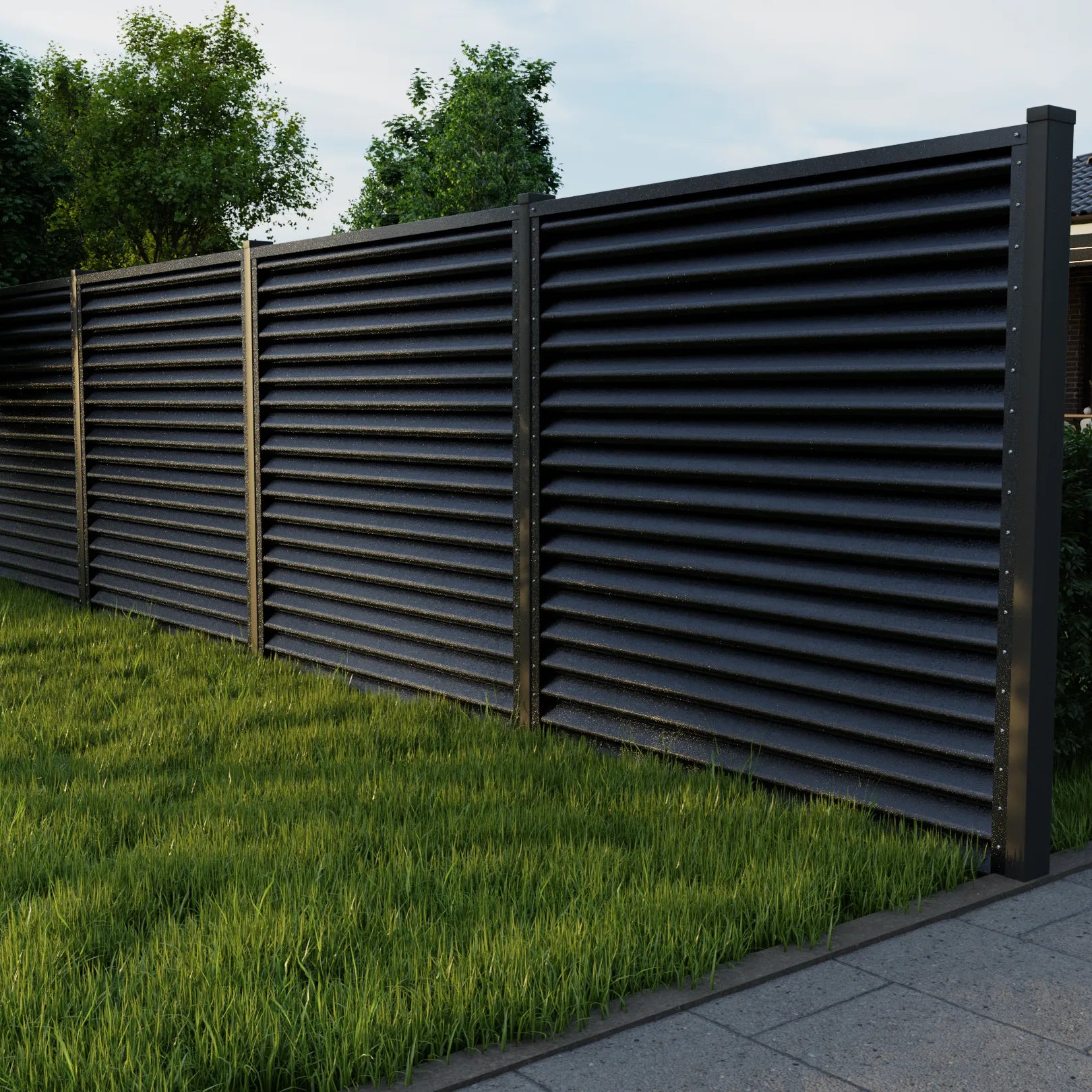 Schuttingpaneel Piramide | Metallic Grijs | RAL7024