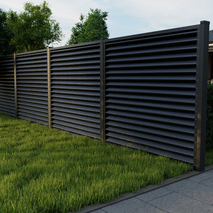 Panneau de clôture Pyramide | Gris métallisé | RAL7024