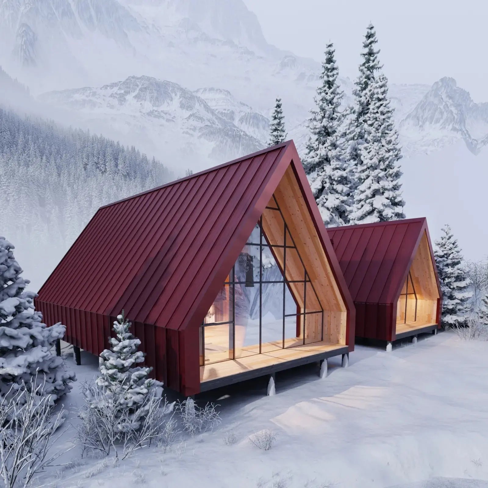 Steel Click-System Cladding Panel | Cherry RAL3005 | 250x55 cm Mavlli