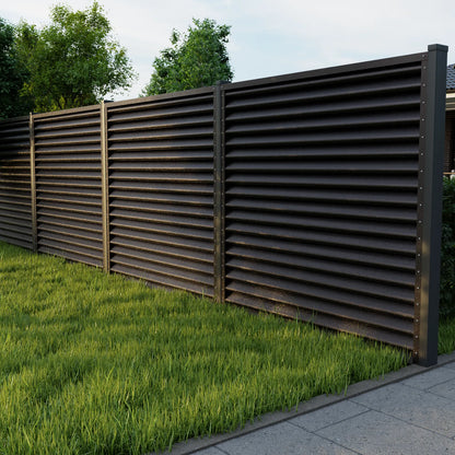 Panneau de clôture Pyramide | Marron foncé métallisé | RAL8019