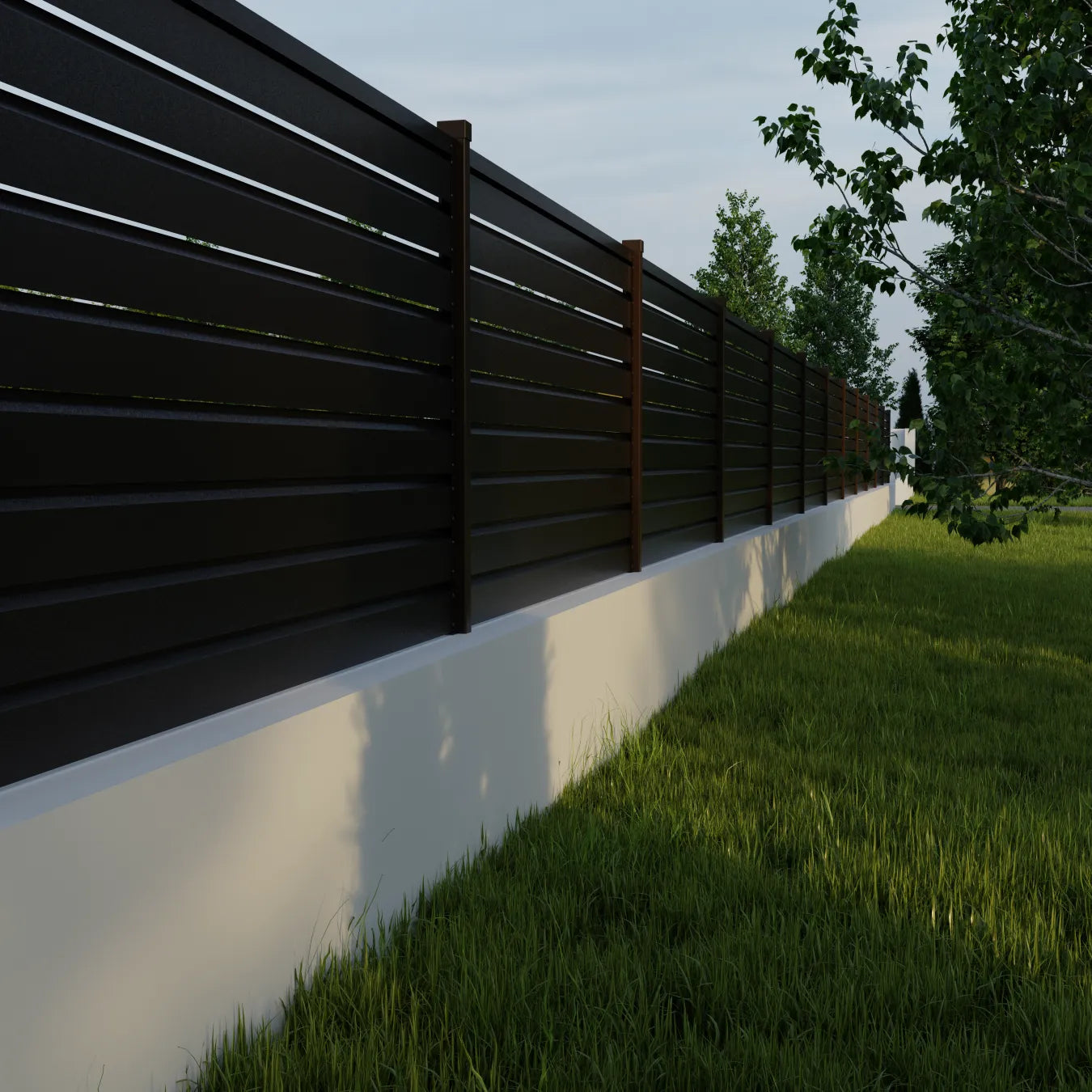 Panneau de clôture Rombo Mini | Brun métallique RAL8019