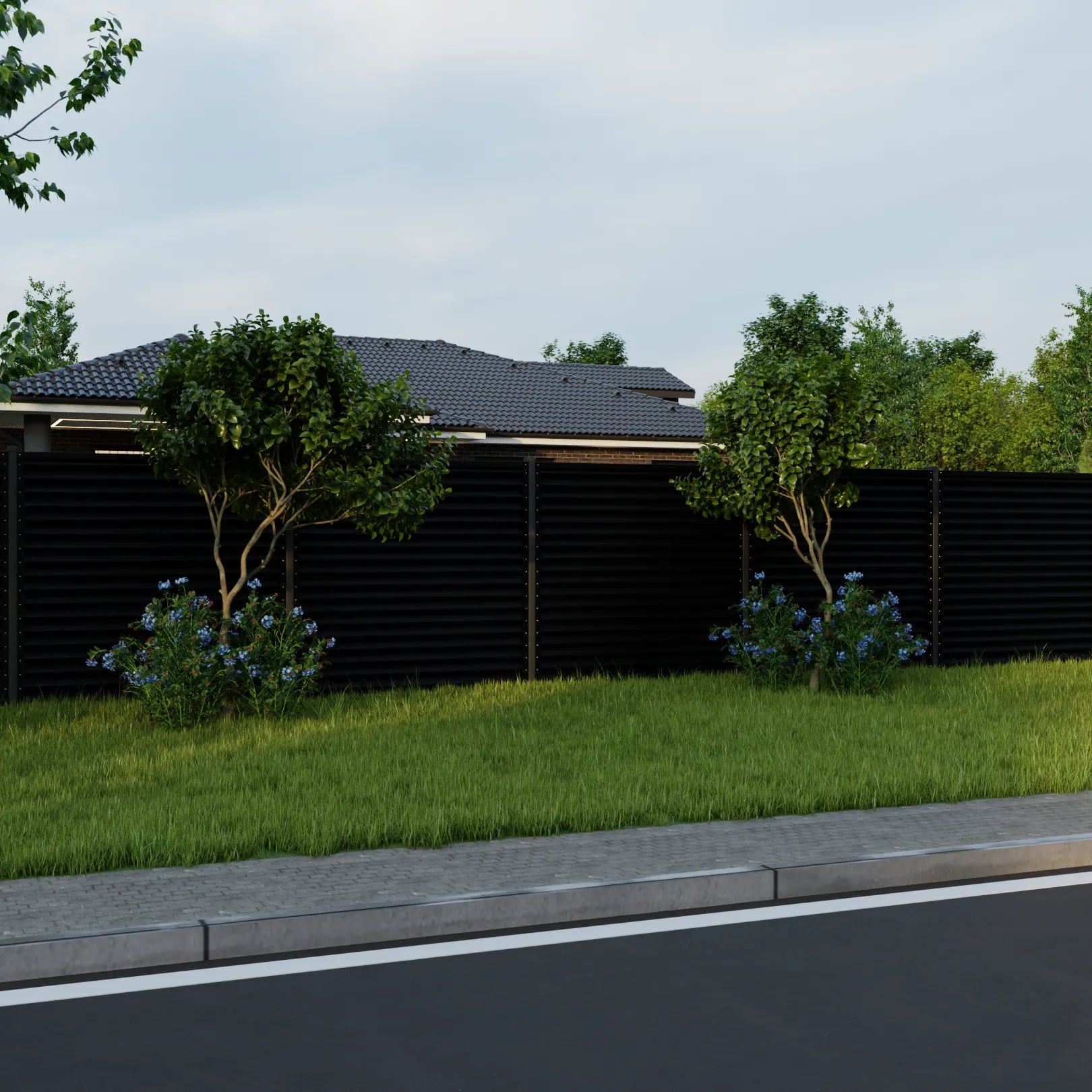 Schuttingpaneel Piramide | Metallic Zwart | RAL9005