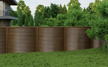 Schuttingpaneel Piramide | Walnoot