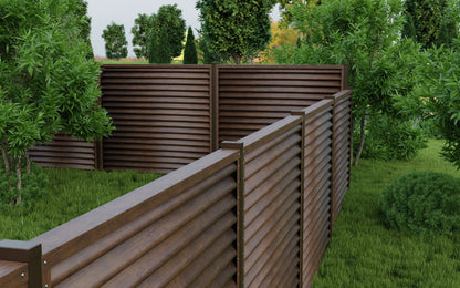 Panneau de clôture Pyramide | Acajou