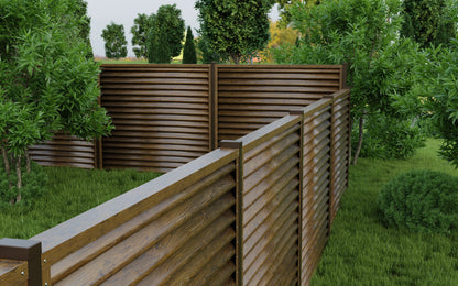 Schuttingpaneel Piramide | Walnoot