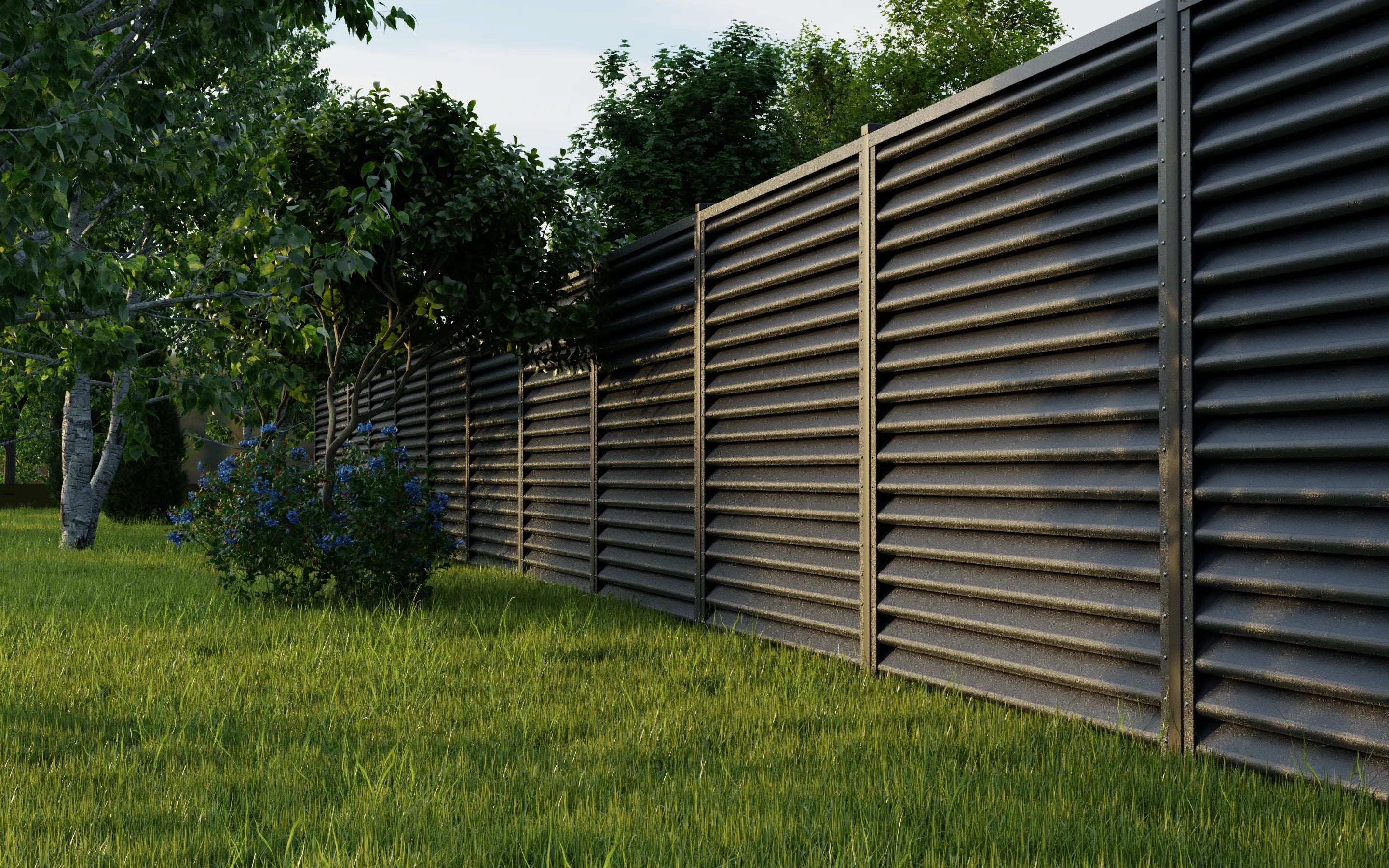 Schuttingpaneel Piramide | Zilvergrijs | RAL7024