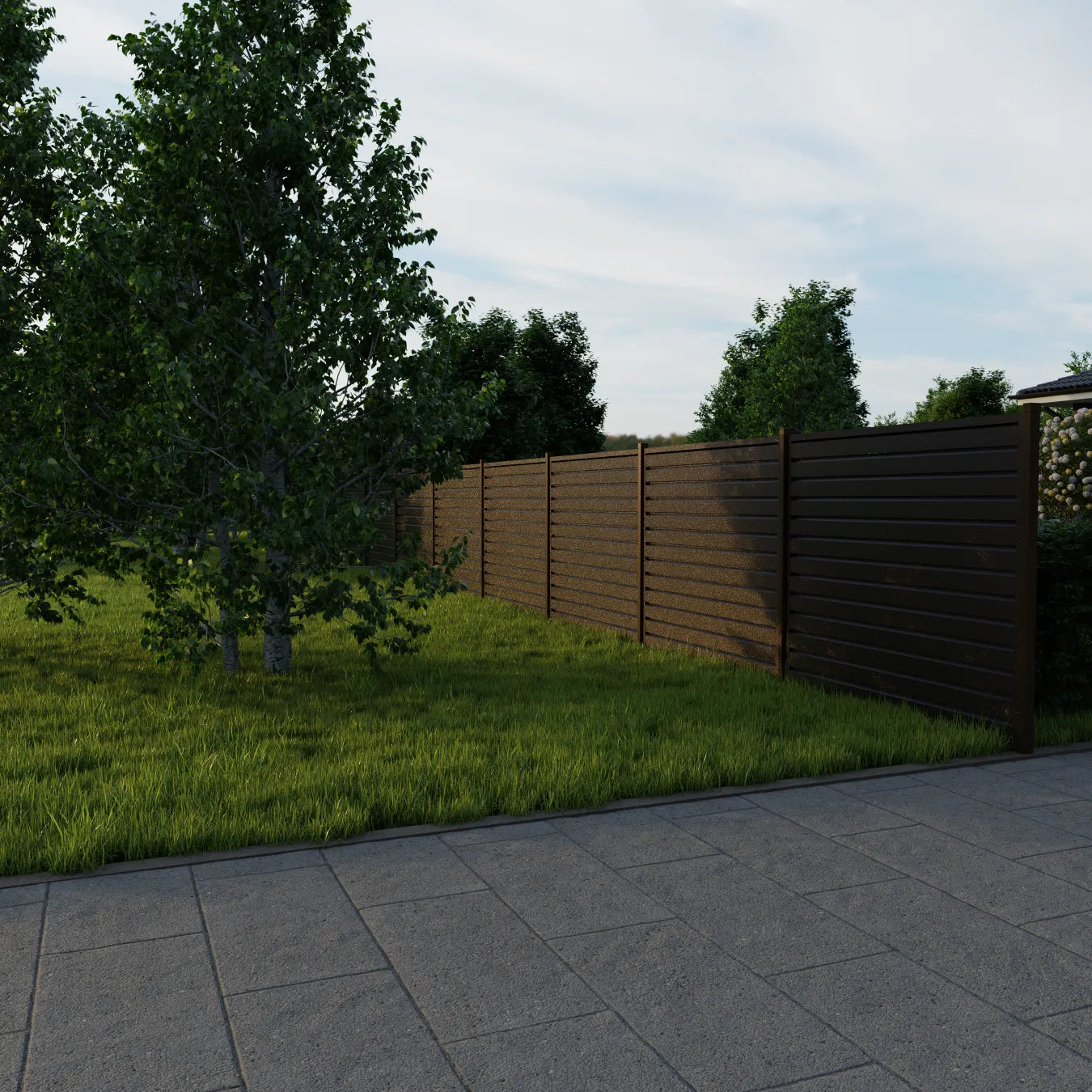 Panneau de clôture Rombo Mini | Brun métallique RAL8019