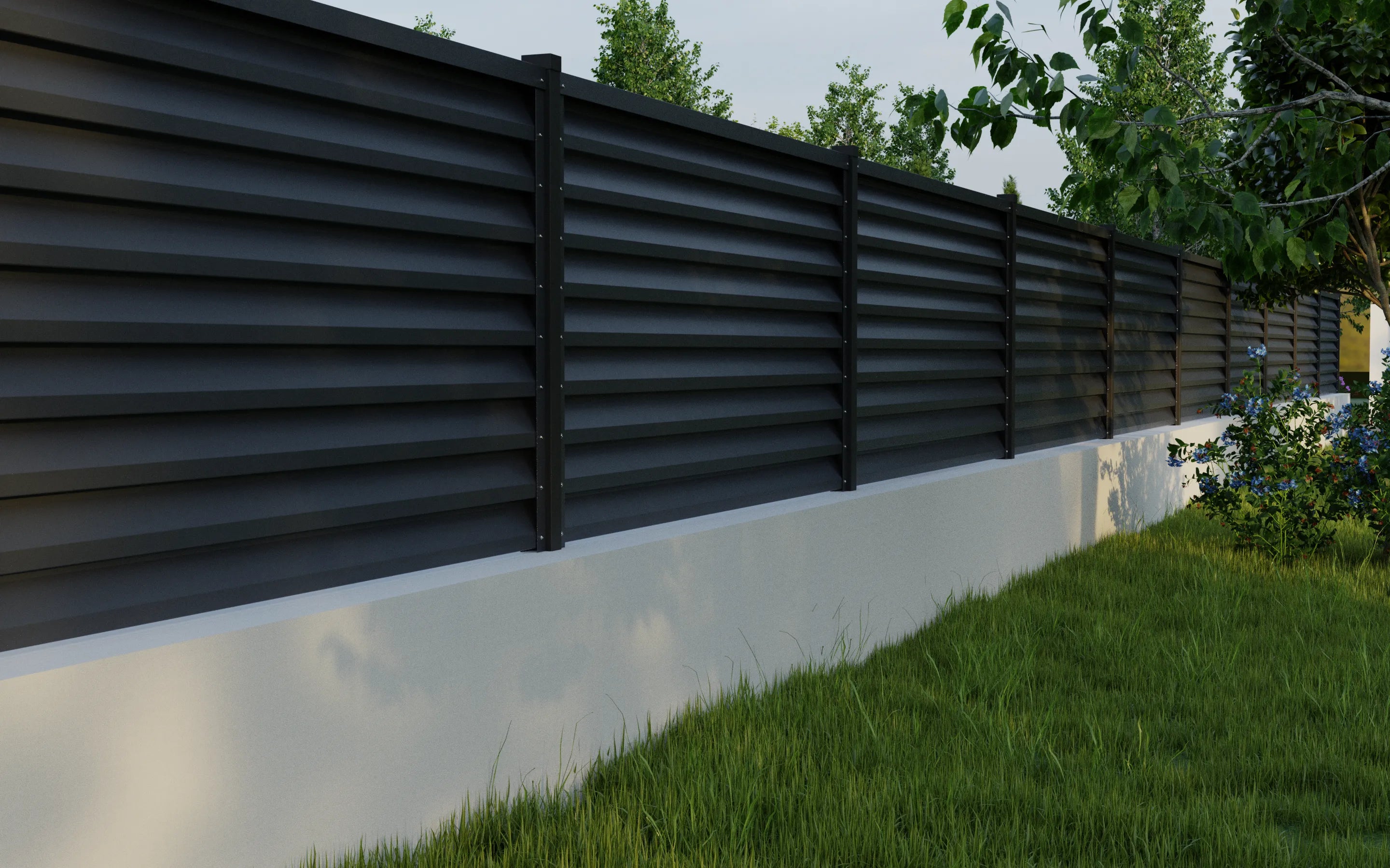 Schuttingpaneel Atlas | Zilvergrijs | RAL7024