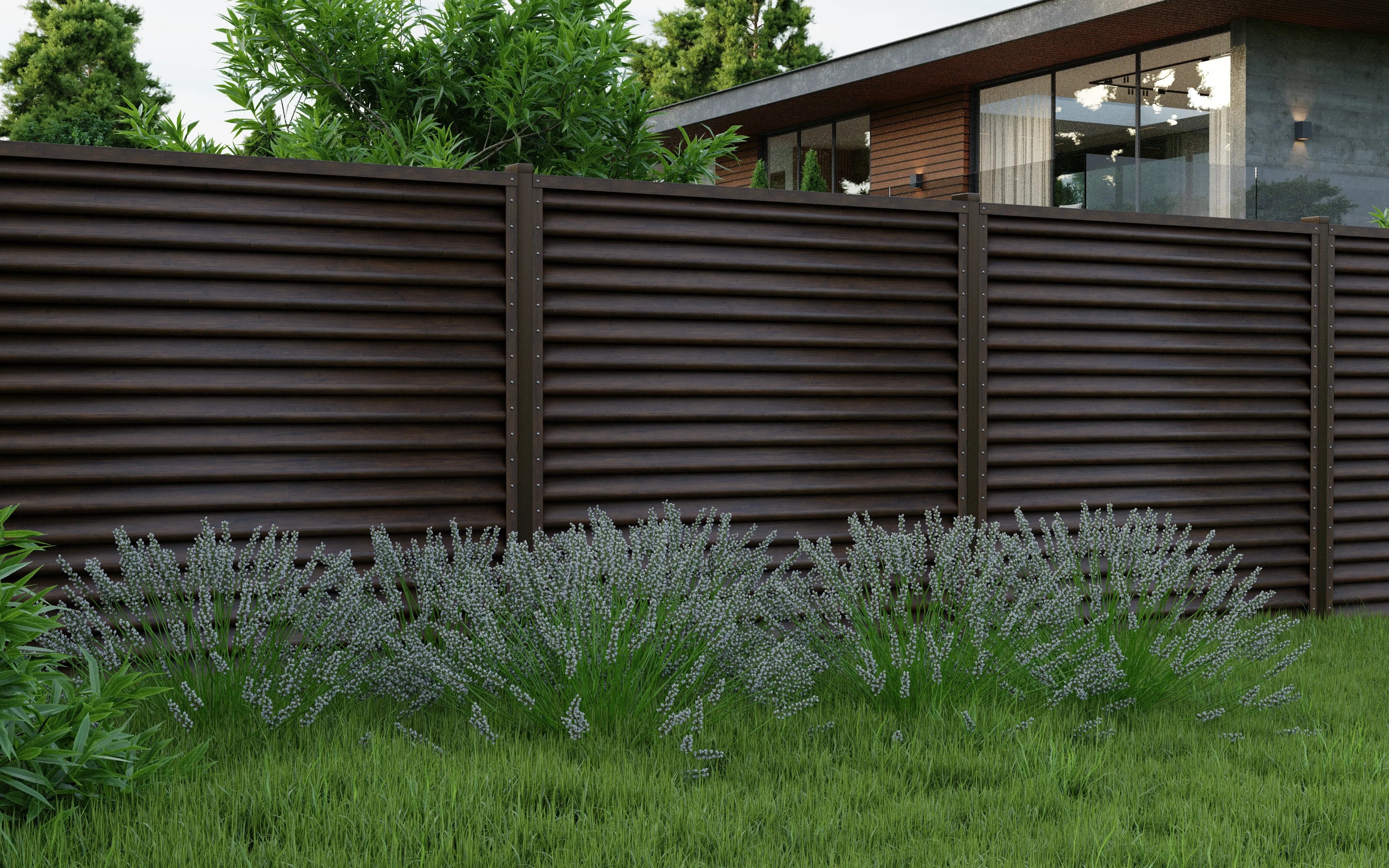 Schuttingpaneel Piramide | Mahonie