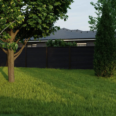 Fence Panel Pyramid | Dark Brown RAL8019 Hi-Mat Mavlli