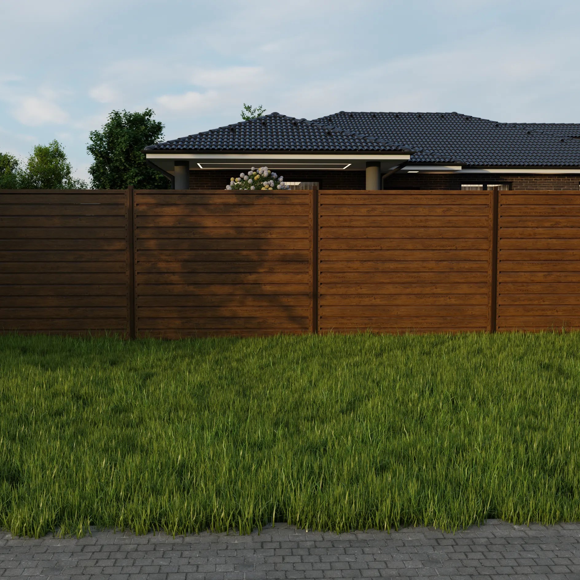 Panneau de clôture Rombo Mini | Noyer