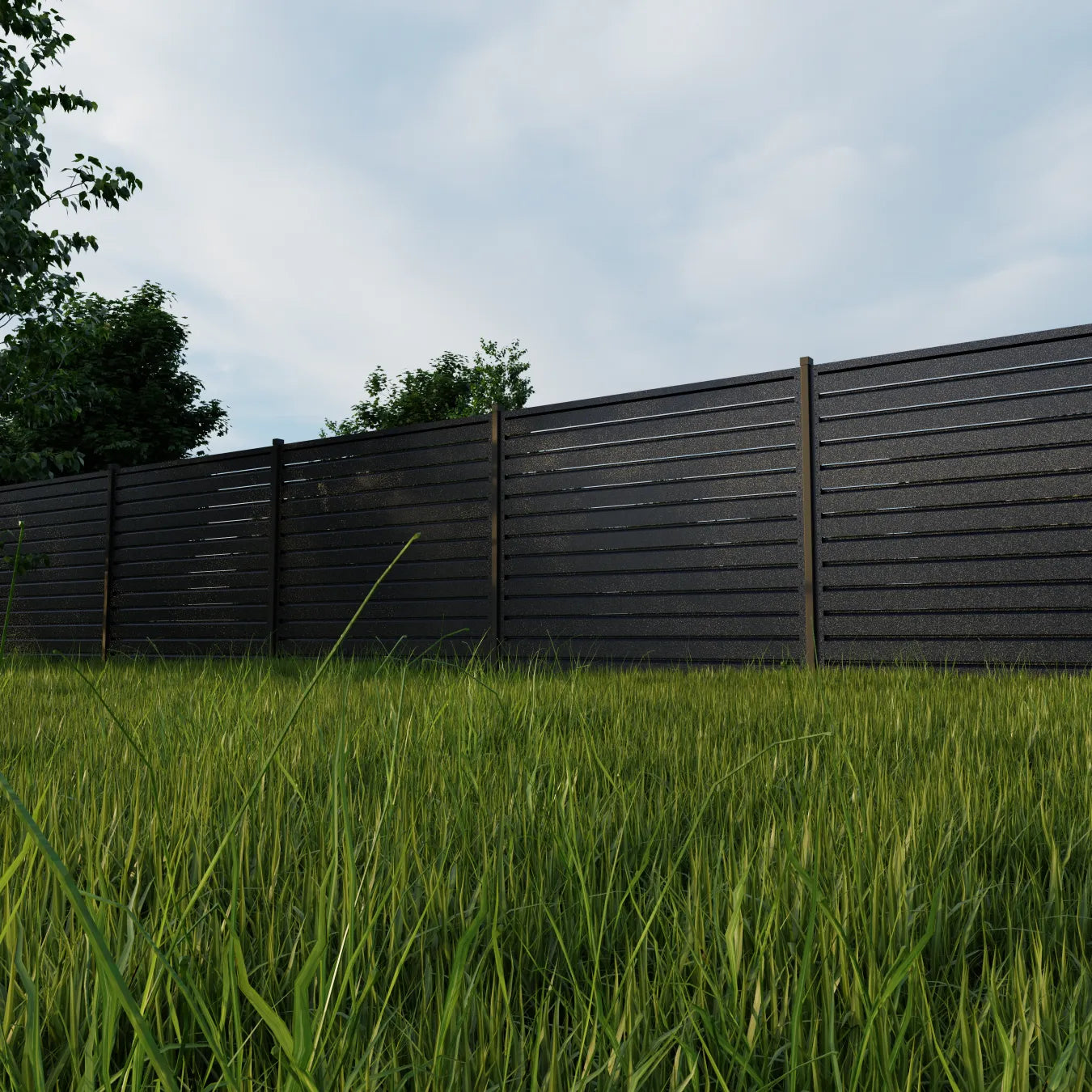 Panneau de clôture Rombo Mini | Gris argent métallisé | RAL7024