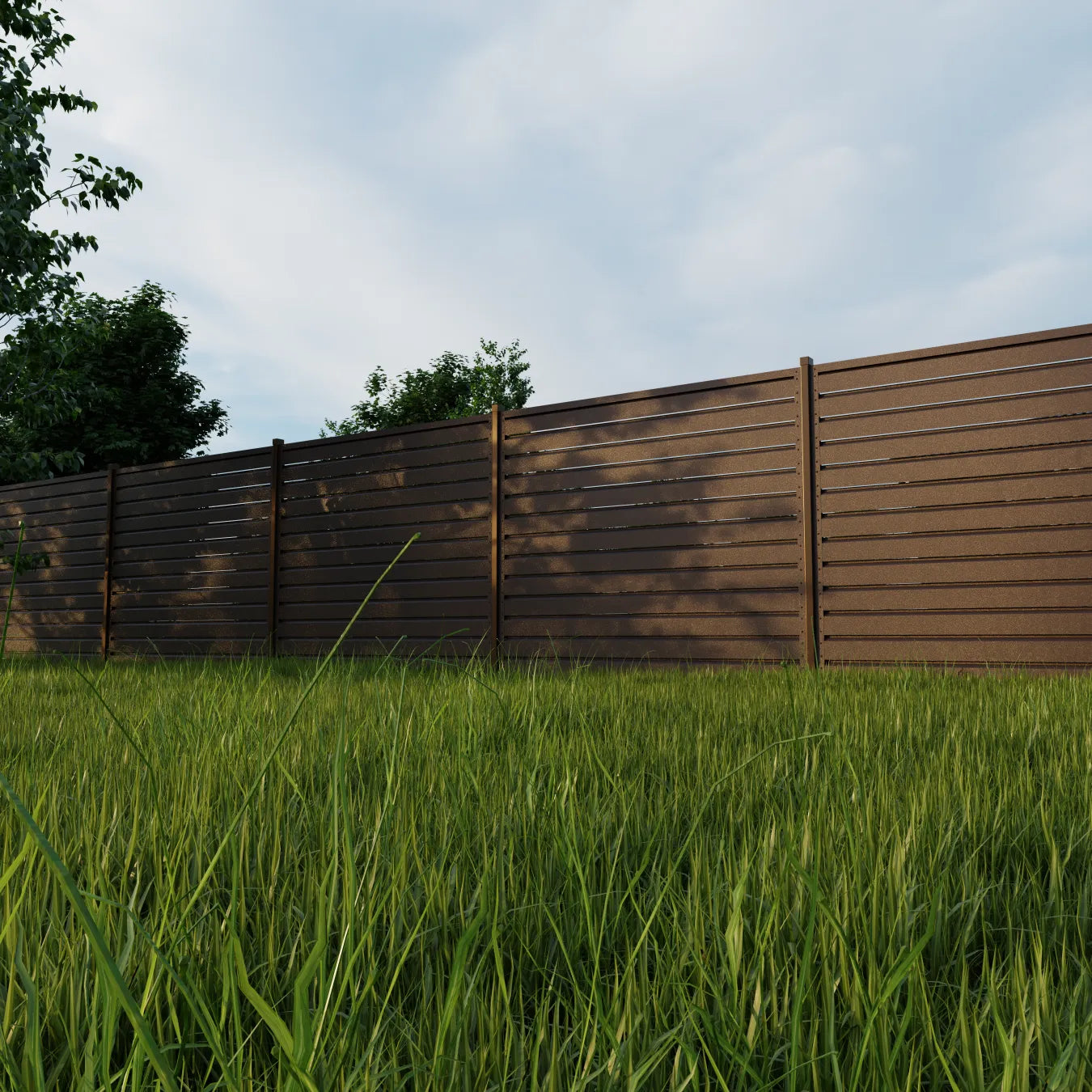 Panneau de clôture Rombo Mini | Brun chocolat RAL8017