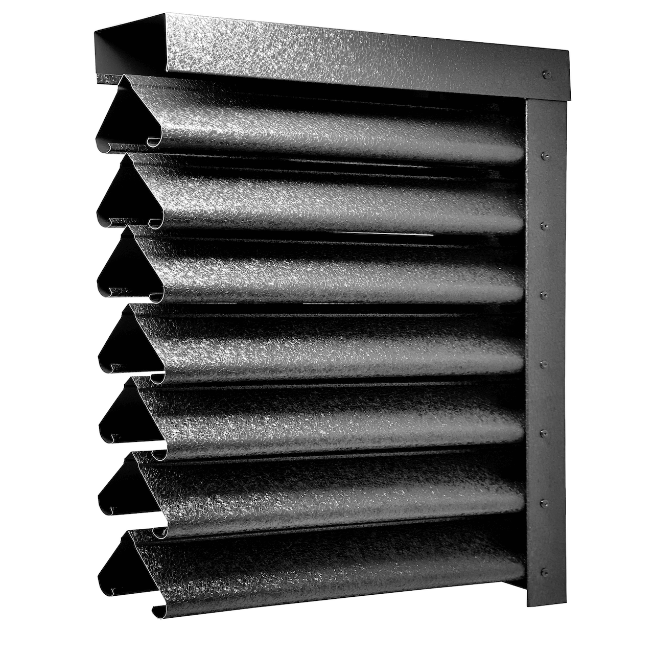 Panneau de clôture métallique Pyramid en finition noire élégante pour les espaces extérieurs modernes, mettant l'accent sur la durabilité et le style.