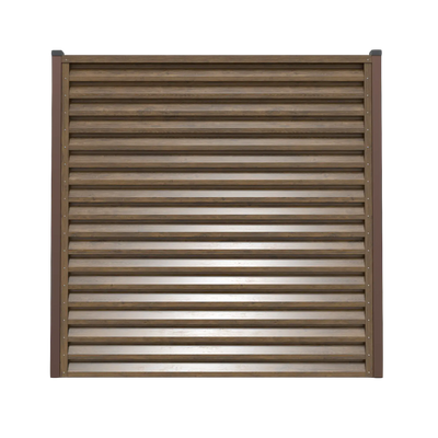 Wooden slatted panel on a white background
