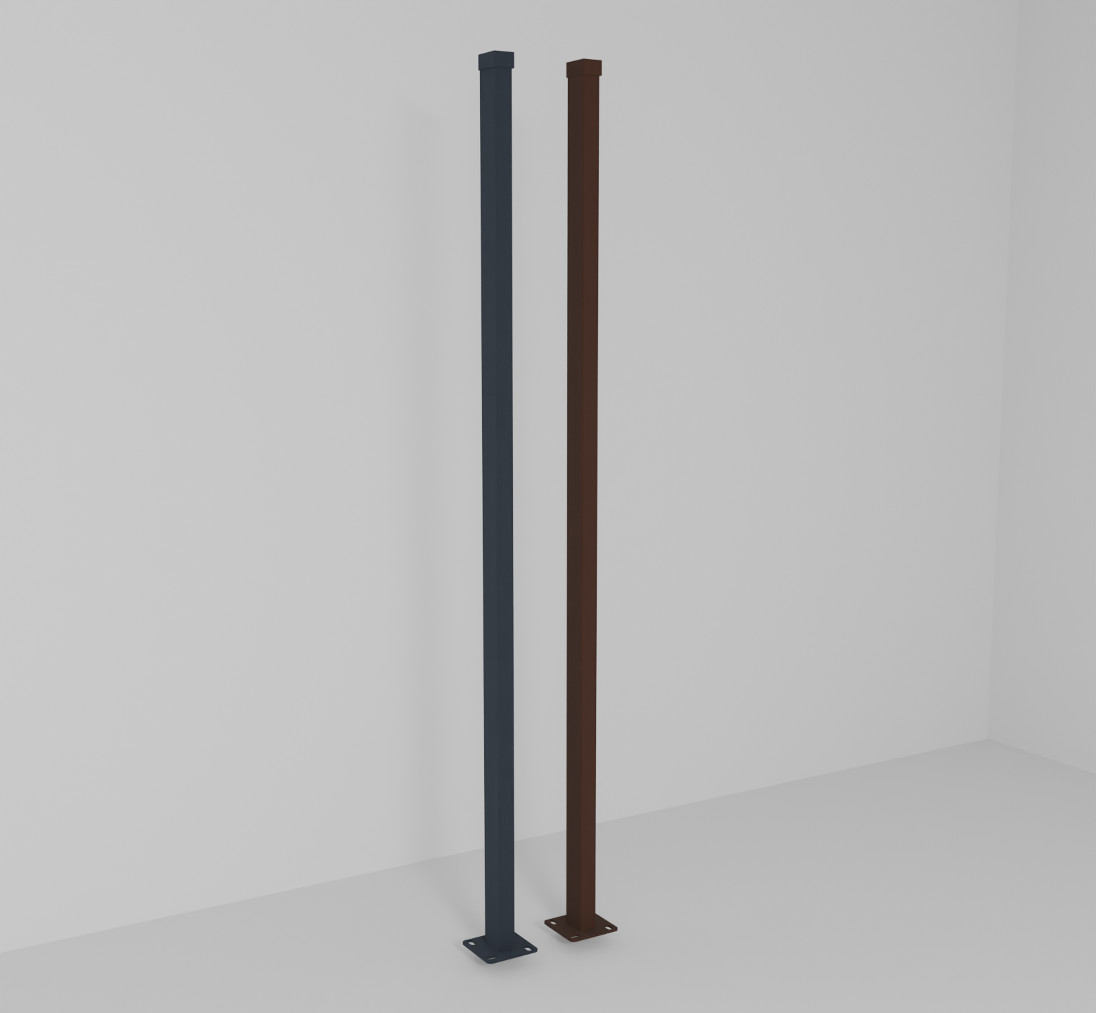 Poteau en acier avec plaque de base