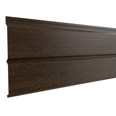 Perforated Steel Sheet Cladding | Walnut | 250x26 cm Mavlli
