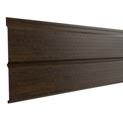 Bardage en tôle d’acier perforée | Noyer